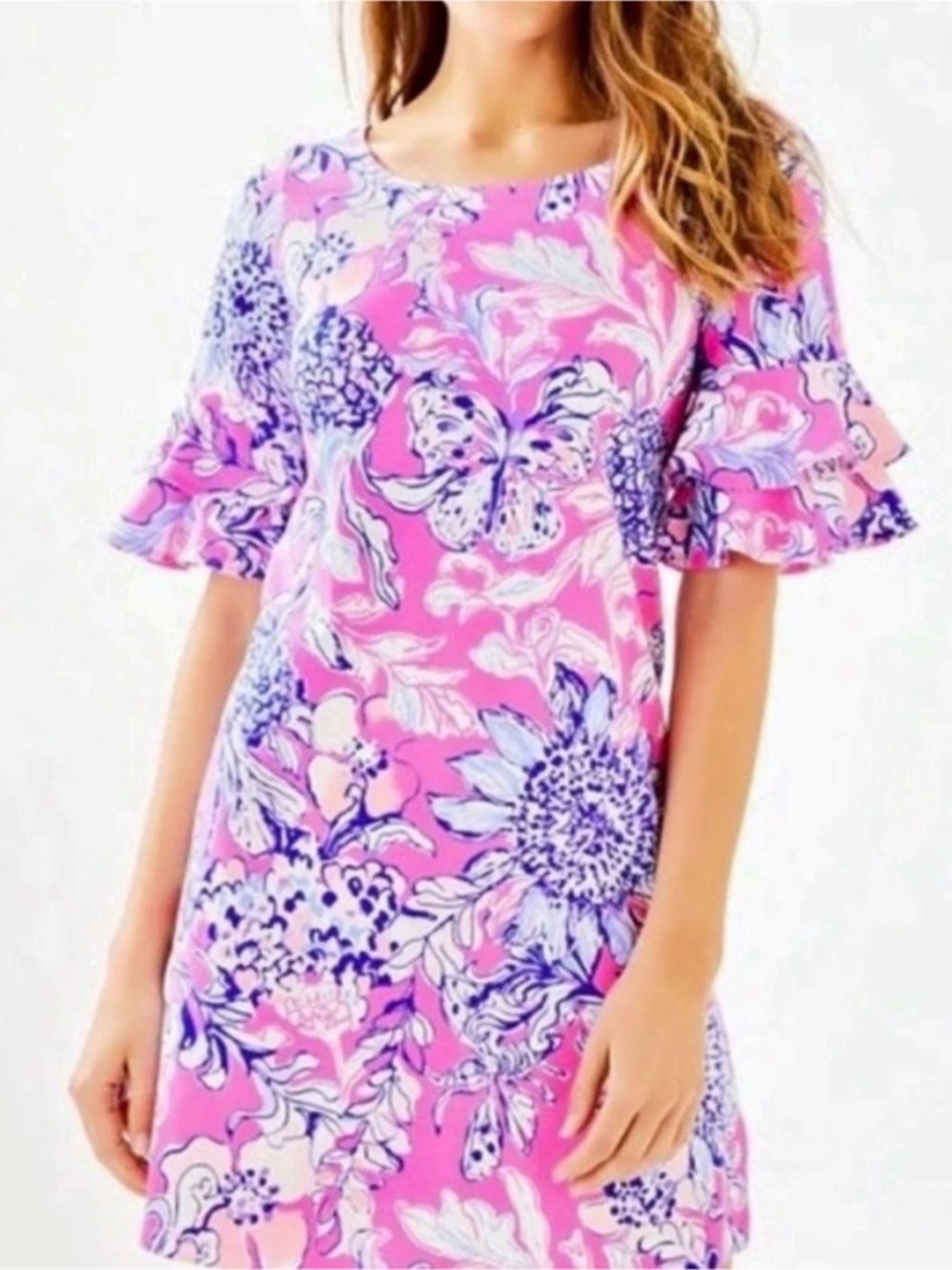 Lilly Pulitzer Lula Dress Pink Tropics Sun Drenched Size Medium